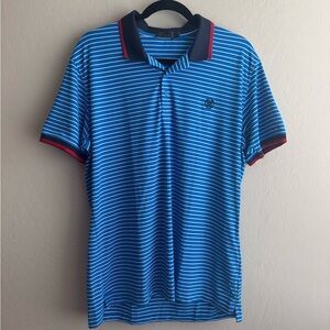 G/FORE Blue Striped Golf Shirt